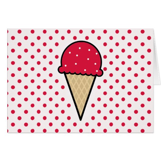 Crimson Red Ice Cream Cone Cards (Front Horizontal)