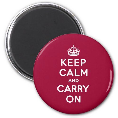 Crimson Red Keep Calm and Carry On Magnet