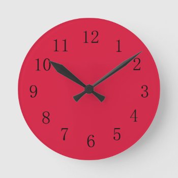 Crimson Red Kitchen Wall Clock by Red_Clocks at Zazzle
