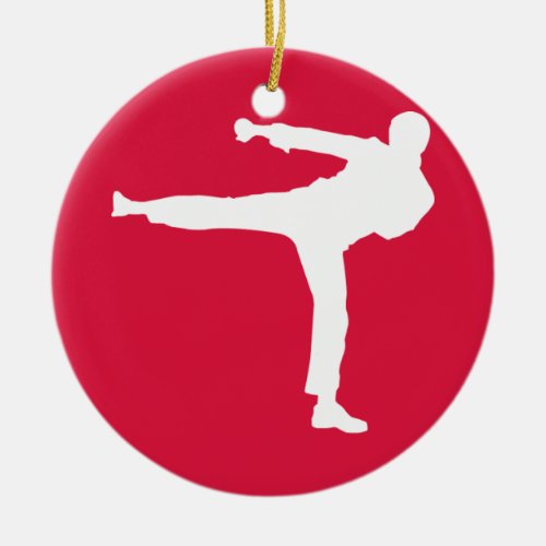 Crimson Red Martial Arts Ceramic Ornament