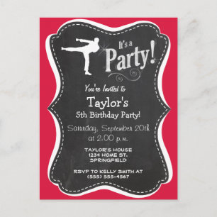 Crimson Red Martial Arts Invitation Postcard