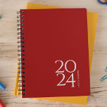 Crimson Red Personal Weekly Planner<br><div class="desc">Simple personal stationery annual planner with crimson red cover. Annual planner (12 months) with open monthly overviews and weekly planning sheets. Contact for assistance in personalizing.</div>