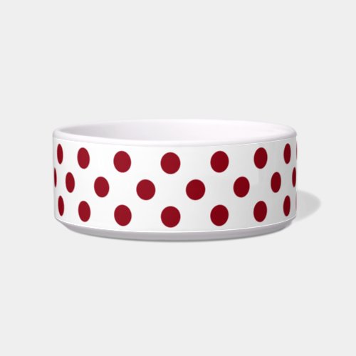 Crimson Red Polka Dots Circles Bowl