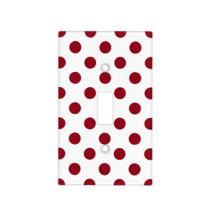 Crimson Red Polka Dots Circles Light Switch Cover
