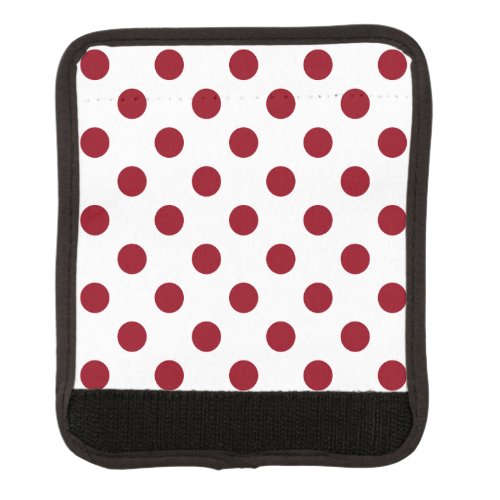 Crimson Red Polka Dots Circles Luggage Handle Wrap