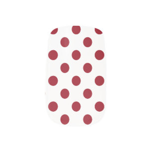 Crimson Red Polka Dots Circles Minx Nail Wraps