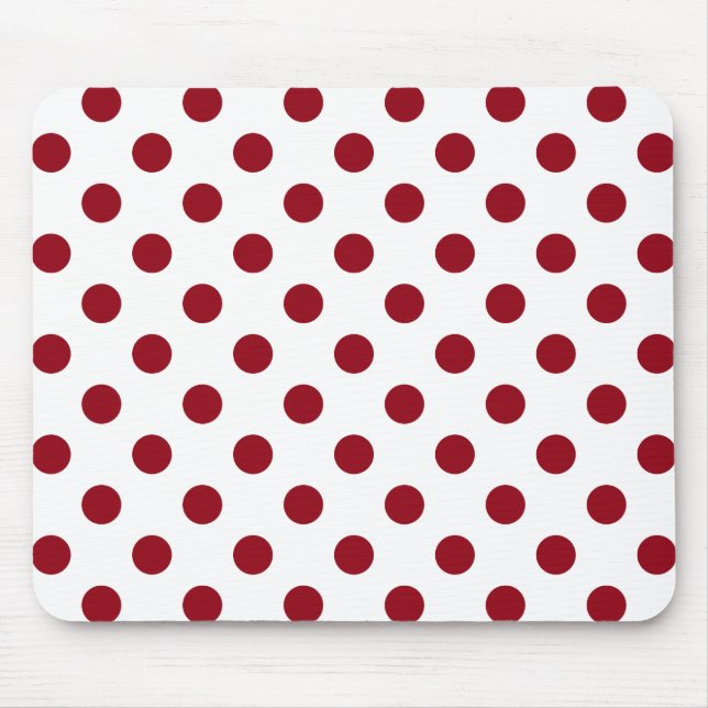 Crimson Red Polka Dots Circles Mouse Pad (Front)