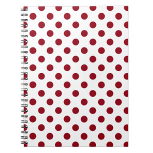 Crimson Red Polka Dots Circles Notebook