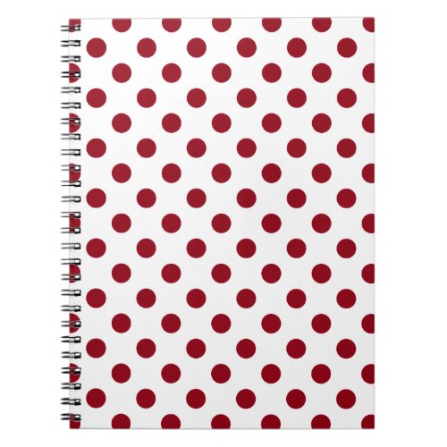 Crimson Red Polka Dots Circles Notebook