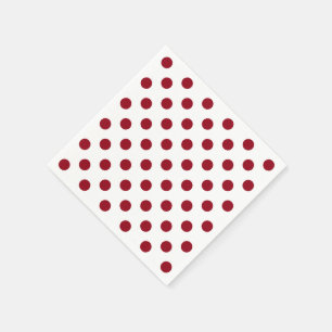 Crimson Red Polka Dots Circles Paper Napkins