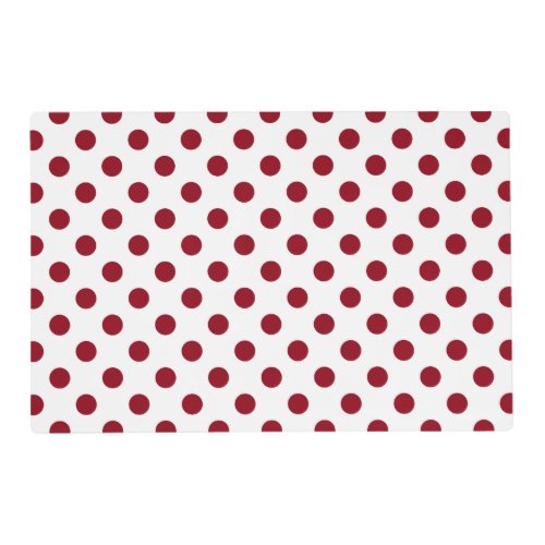 Crimson Red Polka Dots Circles Placemat