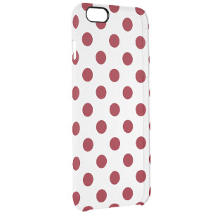 Crimson Red Polka Dots Circles Clear iPhone 6 Plus Case
