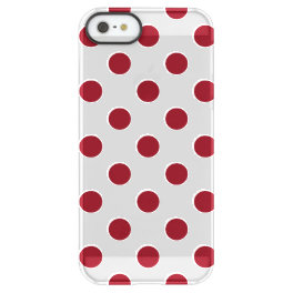 Crimson Red Polka Dots Circles Permafrost iPhone SE/5/5s Case
