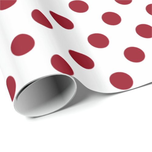 Crimson Red Polka Dots Circles Wrapping Paper