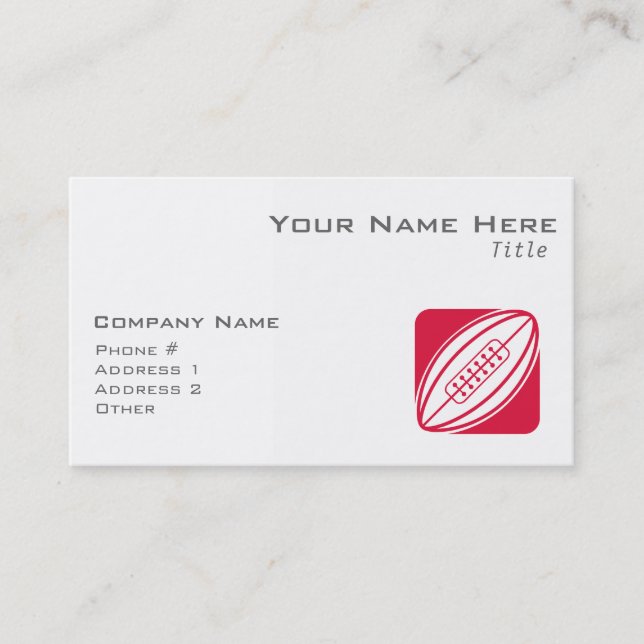 Crimson Red Rugby Business Card (Front)
