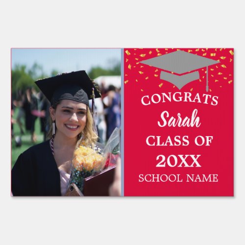 crimson red  Slate Graduation Photo Class Of 2023 Sign