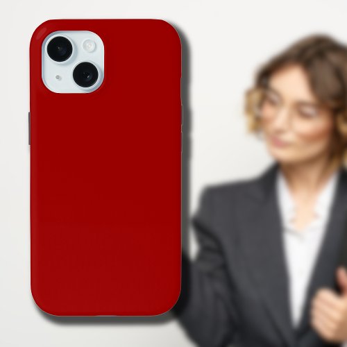 Crimson Red Solid Color  Classic  Elegant iPhone 15 Case