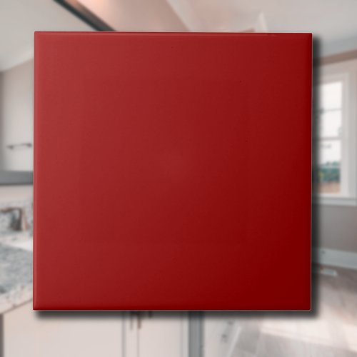 Crimson Red Solid Color  Classic  Elegant Ceramic Tile