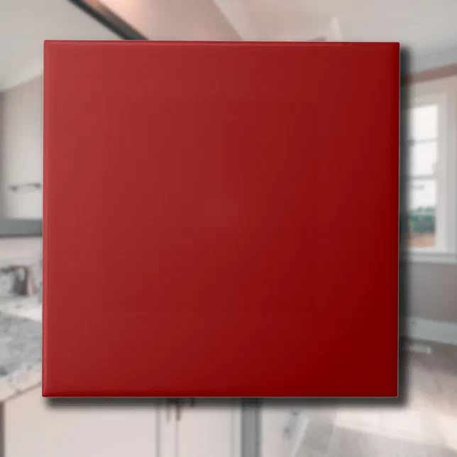 Crimson Red Solid Color | Classic | Elegant Ceramic Tile | Zazzle