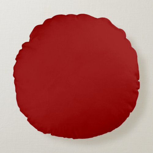 Crimson Red Solid Color  Classic  Elegant Round Pillow