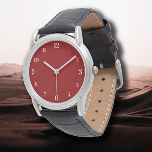 Crimson Red Solid Color   Classic   Elegant Watch