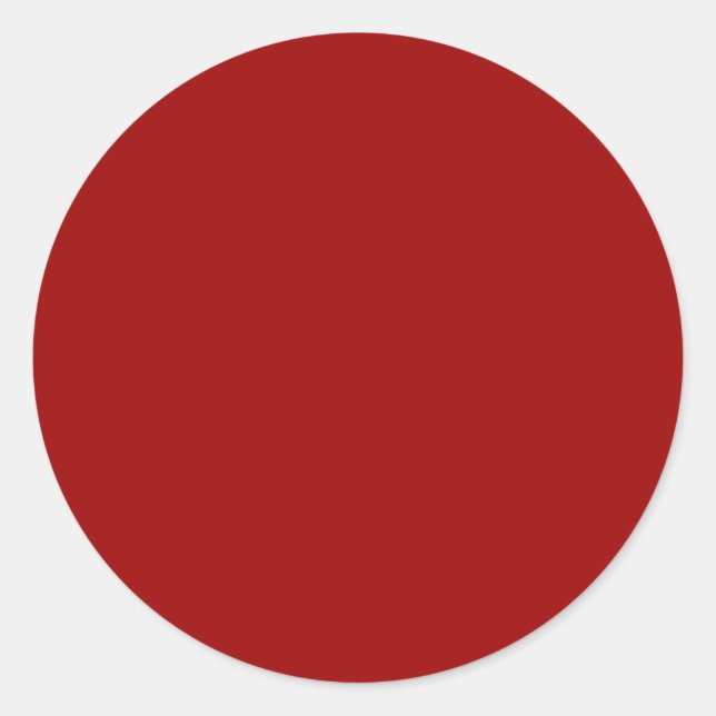 Crimson Red Solid Color Classic Round Sticker (Front)