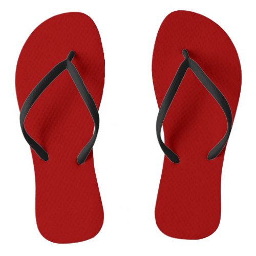 Crimson Red Solid Color Flip Flops