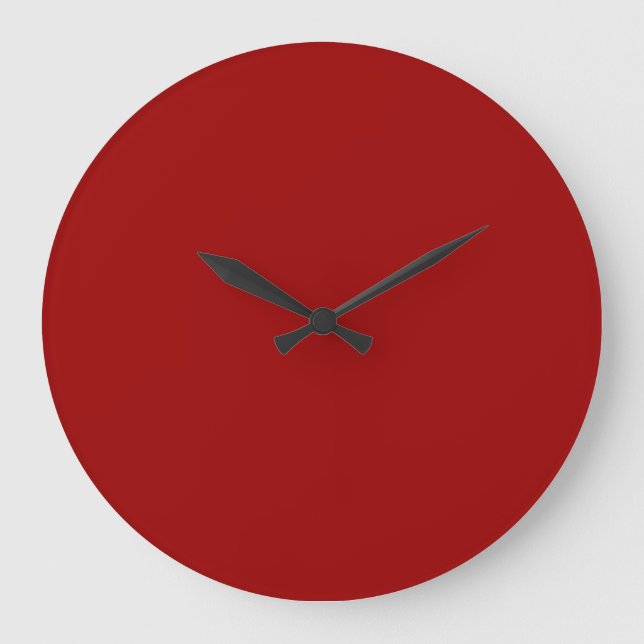 Crimson Red Solid Color Large Clock (Front)