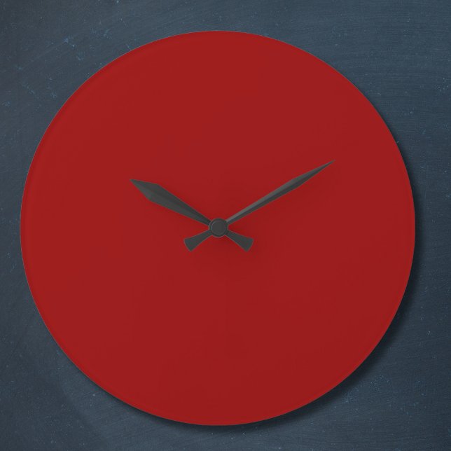 Crimson Red Solid Color Large Clock (Creator Uploaded)