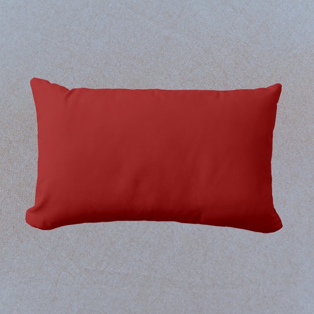 Crimson Red Solid Color Lumbar Pillow (Creator Uploaded)