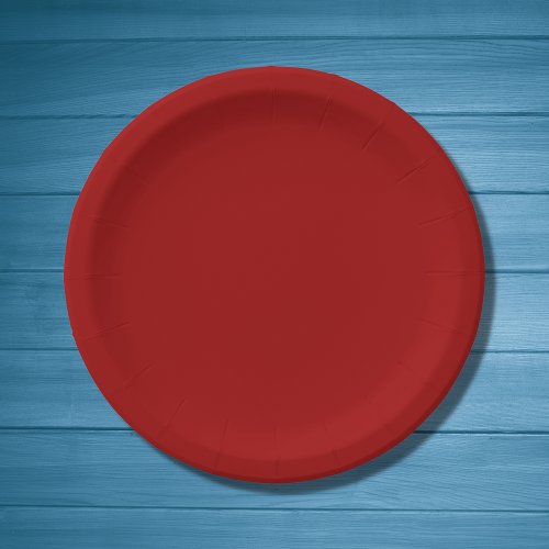 Crimson Red Solid Color Paper Plates