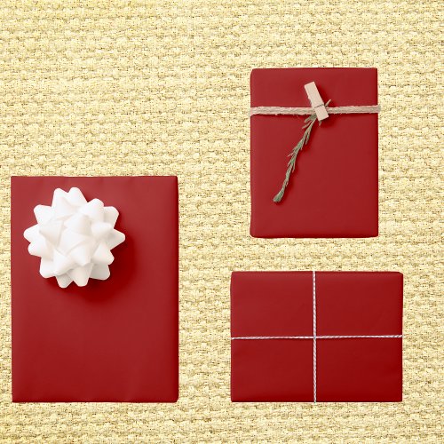 Crimson Red Solid Color Wrapping Paper Sheets