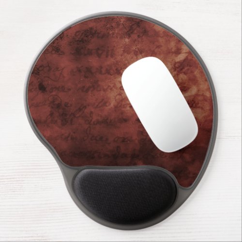 Crimson red stained parchment paper handwriting gel mouse pad