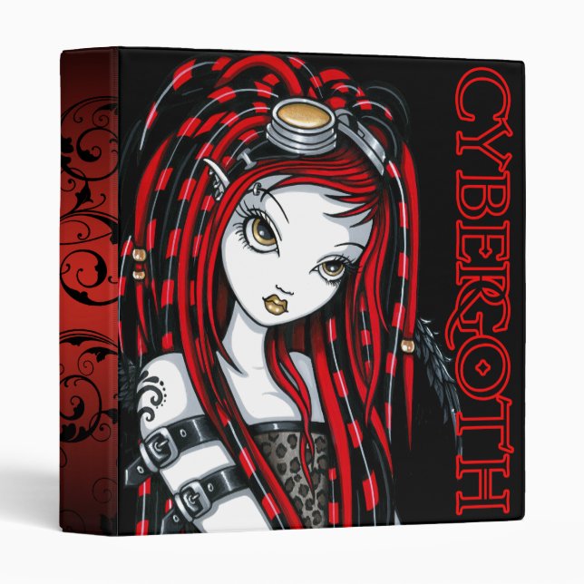 "Crimson" Red Tattoo Cybergoth Angel Binder (Front/Spine)