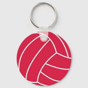 Crimson Red Volleyball Keychain