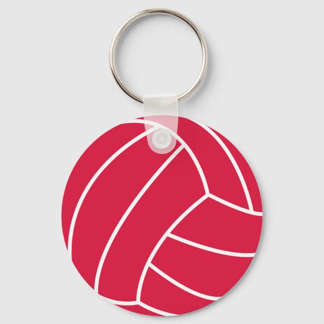 Crimson Red Volleyball Keychain (Front)