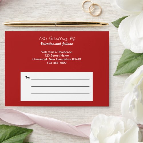 Crimson Red Wedding Envelope