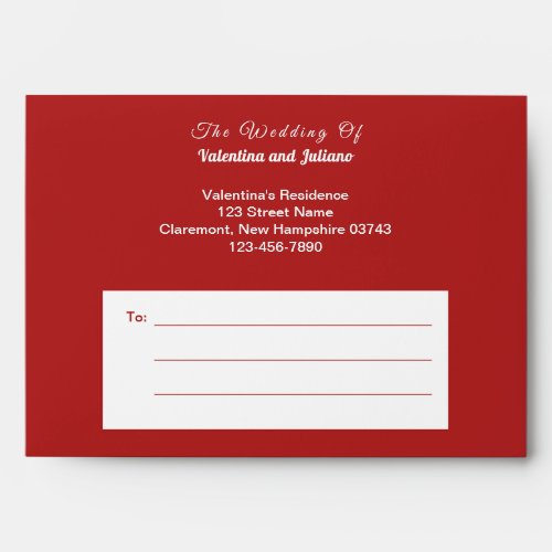 Crimson Red Wedding Envelope