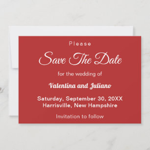 Crimson Red Wedding Save The Date