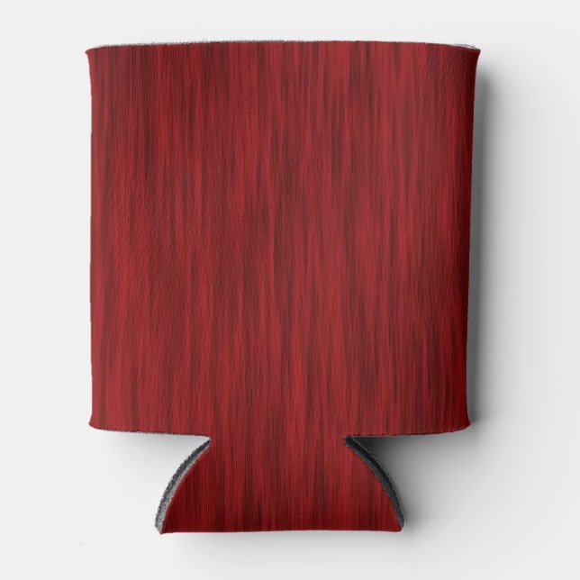 Crimson Red Wood Grain Look Can Cooler (Front)