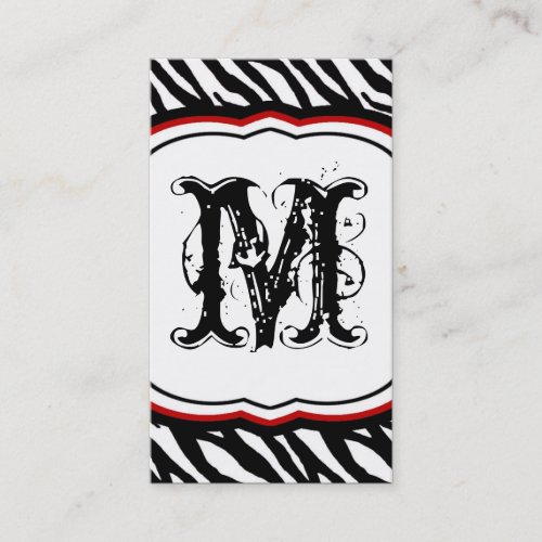 Crimson Red Zebra Print Pattern Business Card