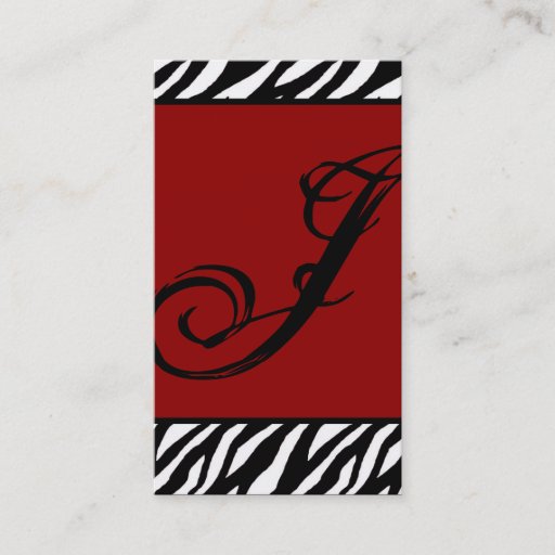 Customizable Crimson Red Zebra Print Pattern Business Card