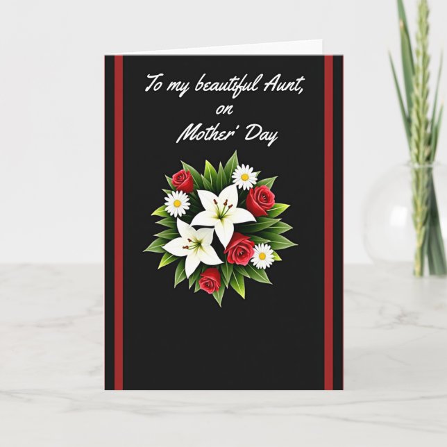 Crimson Rose Aunts Day Card (Front)