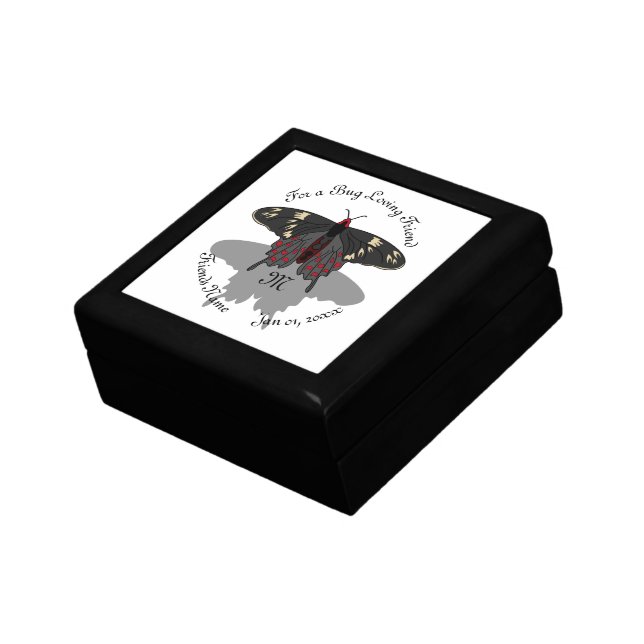 Crimson Rose Butterfly Shadow Monogram Gift Box (Side)