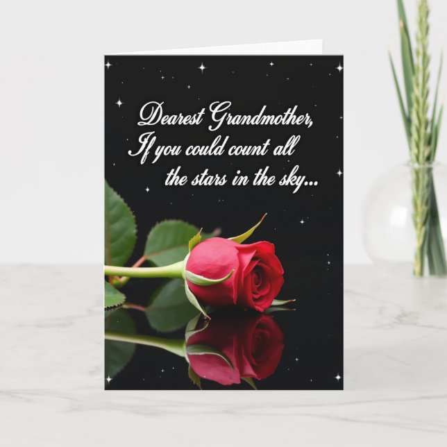 Crimson Rose Grandmothers Day Card (Front)