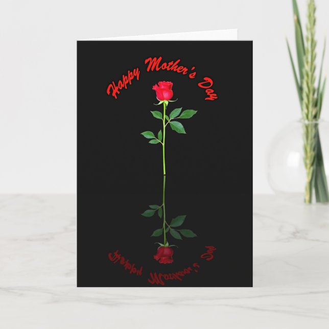 Crimson Rose Mothers Day Art Card (Front)