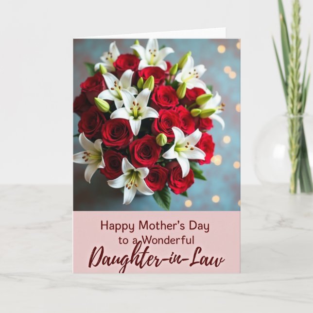 Crimson Rose Mothers Day Bloom Card (Front)