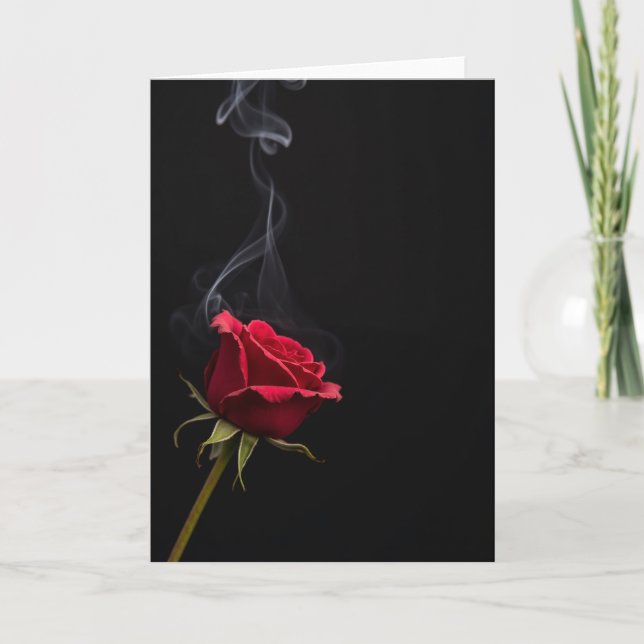 Crimson Rose Smoke Photo Card (Front)