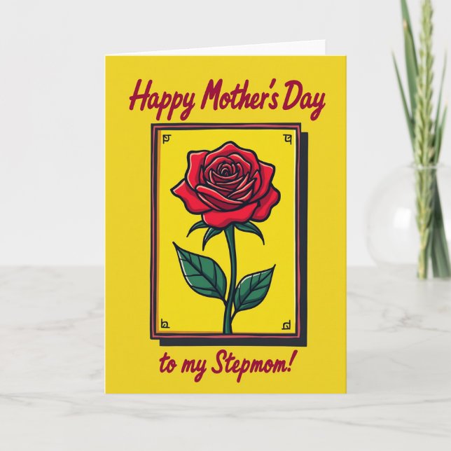 Crimson Rose Stepmoms Day Card (Front)