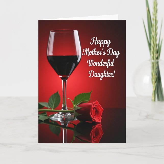 Crimson Rose Sweet Mothers Day Card (Front)